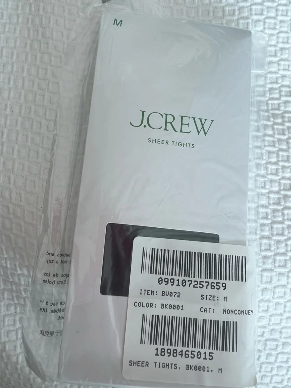 J. Crew Sheer Hosiery in Black